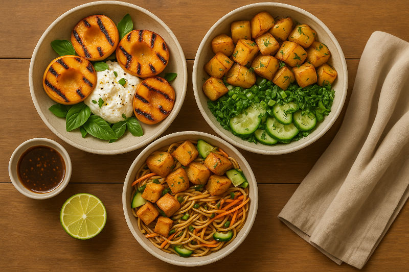 3 zomerse variaties op een vegetarische salade